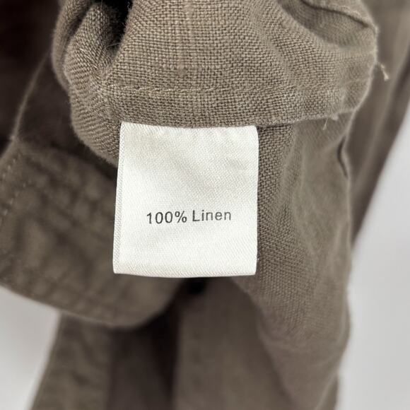 Pure Collection Linen Button Front Midi Shirt Dress Belted Brown Pockets, Size 6 - Picture 9 of 9